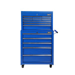 Giantz 14 Drawer Tool Box Cabinet Chest Mechanic Garage Storage Trolley Blue TB-14DR-CH-RO-BU