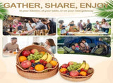 Handwoven Rattan Woven Basket Set of 3, Handmade Bread Serving Basket for Breakfast and Kitchen V1237-ZY-924-220
