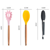 12pcs Cooking Utensils Set Silicone Colorful Wood Handle Cooking Kitchen Utensil Set Colorful V1294-YM0717-3118220192511