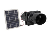 10W 12V Solar Powered Exhaust Fan for Round Pipe ABS Solar Panel Ventilation Fan Kit for Pet House V1294-YM0710-3111230296911