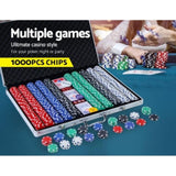 1000pcs Poker Chips Set Casino Texas Hold'em Gambling Party Game Dice Cards Case PCS-RCO-1000