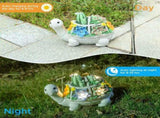 Turtle and Butterfly Charming Solar-Powered Animal Garden Statue - Waterproof Resin Figurine with V888-ELOSUNG34547
