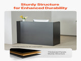 Reception Desk, 1200 x 480 x 1100 mm Rectangular Front Counter Table, Office Reception Counter with V952-YBQTJX3CDCCJ3IW3IV0