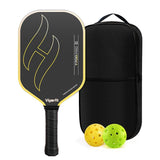 T700 Carbon Fibre Textured Pickleball Set - Black & Yellow Lightweight Pro Paddle with 2 Balls and V888-ELOSUNG55464-1