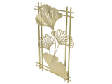 Gold Metal Wall Decor Golden Leaf Wall Hanging Decor Art Sculpture with Frame for Living Room Office V1294-YM0714-3115210287611