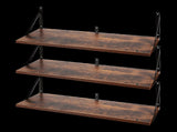 Levede Floating Shelves 3 Pcs Wall Mounted Rustic Storage Display Rack Bedroom WS1011-BR-3PC-AU