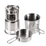 Cooking Portable Camping Stove Combo Wood Burning Stove And Cooking Pot Set For Outdoor Backpacking V1369-AZ3-W-15840