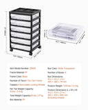 Scrapbook Rolling Storage Cart 6-Tier Large Capacity with 6 Clear Cases Black V952-JTZCCHTZ6CJT66C1SV0