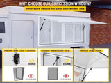 Concession Window, 48 x 36 inch, Aluminum Alloy Food Truck Service Window with 4 Horizontal Sliding V952-SCFWCKYCB3648EBYGV0