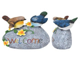 Bird Garden Decor Resin Animal Garden Figurines Welcome Sign Sculptures Statues for Yard Patio Lawn V1294-YM0718-3111210479611