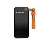 Verbatim 1TB Pocket SSD USB 3.2 Gen 2 1TB Black Orange Convenient Keyring cable holder. Compact, V1202-V2-HXV-1TBBKOG