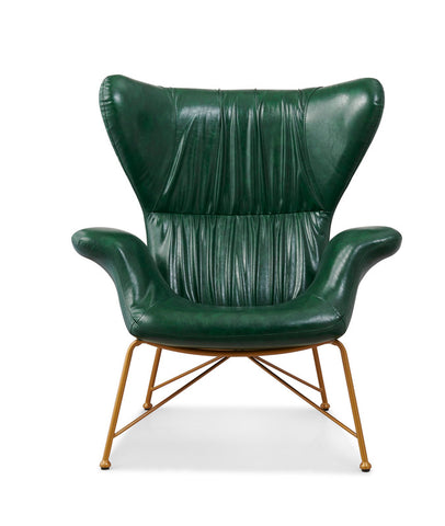 Vintage Butterfly Armchair with Gold Steel Legs Green V541-LKS-GREENPU