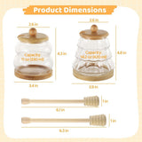 2PCS Glass Honey Jars, Glass Honey Container with Wooden Stirrer, Wide Mouth Honey Jar with Wooden V1369-AZ3-W-08950