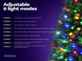 Jingle Jollys 1.8M Pre-lit Christmas Tree 8 Mode Multi Colour 200 LED Light Xmas XM-TR-SLIM-6FT-MC