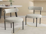Luxe Boucle Cushioned Elsa Dining Chairs in White Quartz V264-DNC-416B-MCR-02-1