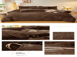 Coffee Luxury Thick Plush 4 Piece Bedding Set for 1.5m & 1.8m Beds Winter Ultra Soft Warm Bedding V888-ELOSUNG52489
