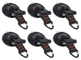 Heavy-Duty Suction Cup Hook with Strap and Carabiner Clip, 6-Pack for Camping, Car, Home, and V1341-ZY-2PB9D6LC-6PCS-BLACK