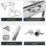 9L Chafing Dish Set Buffet Pan Bain Marie Bow Stainless Steel Food Warmer V201-BRO2-AU
