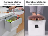 Hanging Kitchen Compost Bin with Lid for Cabinet Door or Wall, No-Drill Adhesive Mount, Odor-Proof & V1107-CS-GBSLJTB