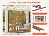 Metal Privacy Screen, 120 x 193cm, Outdoor Privacy Screens 3-Panel, Freestanding Outdoor Divider V952-DLSHWYSPMJS7ZTJD3V0