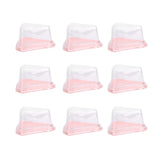 100Pcs Triangular Cake Holder Box Transparent PET Food Cupcake Packaging ContainerPink V1294-YM0901-3118210044312