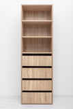 GENEVA THREE SHELF/FOUR DRAWER BUILT IN WARDROBE - SLIM SHAKER - NATURAL OAK V164-ECW2STB