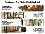 Artiss Tall Plant Stand Indoor, 6-Tier Pot Plant Shelf with Hanging Hooks, Metal & Wooden Flower PS-SHELF-6T-MT-BK