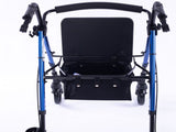 EQUIPMED 4 Wheel Lightweight Rollator Walker, Aluminium Frame, Seat, Carry Bag, for Seniors, Blue V219-HELWLKEQ95BB