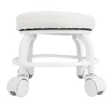Low Roller Seat PU Leather Low Stool Mute Wheel Swivel Low Height Round Roller Chair for Home Office V1294-YM0901-3116240026811
