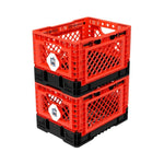 25L Smart Foldable Stackable Crate Tool Collapsible Storage Box - Red V274-FT-IG-25LCR-OBK