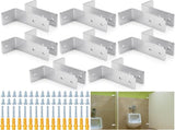 8 Set L-shaped Urinal Screen Brackets Polished Chrome 2-ear 3.5'' Long for All Panel Thicknesses V1258-DP02-C-2855