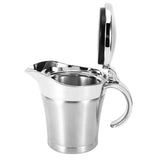 750ML Gravy Boat 304 Stainless Steel Sauce Jug Double Walled Steak Sauce Pot with Lid V1294-YM0716-3118220143511