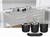 Trash Can Toothbrush Holder Set Toilet Brush Soap Box Lotion Dispenser Black Hotel Bathroom V1294-YM0703-3112230004411