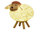 LEDs Night Light for Kids Cute Sheep Yarn-ball Design Hand-woven Lampshade Moon Lamp Nursery Lamp V1294-YM0901-L4772P-M-1