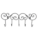 Coat Hook Hanging Door Wall Hanger Kitchen Bathroom Hanger with 5 Hook Bracket for Towel Clothes Hat V1294-YM0710-3117210135311