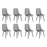 Levede 8x Dining Chairs Kitchen Chair CH1057-PU-4-GYX2