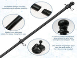 74.61inch Metal Flag Pole Kit, 5 Section Threaded Metal Flagpole, 360 Degree Rotating Rings, for V1369-AZ3-W-12265