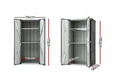 Gardeon Outdoor Storage Cabinet Garden Shed Tool Lockable Cupboard Steel Adjustable Shelves OSC-CABI-SL-BK