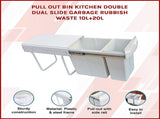 Pull Out Bin Kitchen Double Dual Slide Garbage Rubbish Waste 10L20L V63-824211