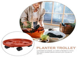 Red Plastic Plant Pot Tray with Smooth Rolling Wheels for Easy Mobility and Convenient Flower Pot V1192-AZ-W-22241