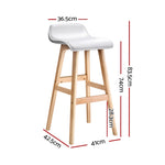 Artiss 4x Bar Stools Wooden Stool White BENT-C-077-WHX4