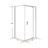 Shower Screen 1000x900x1900mm Framed Safety Glass Pivot Door By Della Francesca V63-829201