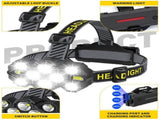 Headlamp - Rechargeable LED Headlamp - 10 LEDs - Extra powerful - 1000 lumens - 150-meter beam V1188-MS-313-0989