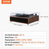Bluetooth Vinyl Record Player 3-Speed Belt Driven Turntable 10W Speakers V952-LSJ22S000000P01V0V3