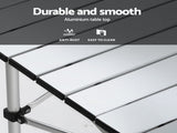 Weisshorn 3pc Camping Table Chair Set Outdoor Folding Aluminium Portable Picnic CAMP-MOON-BKX2-ALUM-70