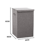 SOGA Grey Large Collapsible Laundry Hamper Storage Box Foldable Canvas Basket Home Organiser Decor SBOX102