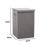 SOGA Grey Large Collapsible Laundry Hamper Storage Box Foldable Canvas Basket Home Organiser Decor SBOX102