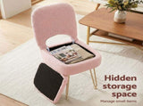 Artiss Storage Ottoman Vanity Stool Foot Stool Folding Back Pink FS-D-BACK02-PK