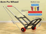 Luggage Trolley Cart Multi Purpose with 3 Elastic Ropes Adjustable Folding Hand Truck for Outdoor V1370-AZ4-10013