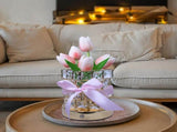 Pink Elegant Crystal Tulip LED Night Light - Rechargeable Touch Lamp with 3 Colors & Dimming V888-ELOSUNG27061
